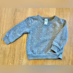 Carter's Gray Polka Dot Sweatshirt 12 Months